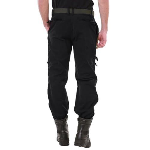 Image of CRYSULLY Men's Cotton Multi-Pockets Work Pants Tactical Outdoor Military Army Cargo Pants (No Belt)