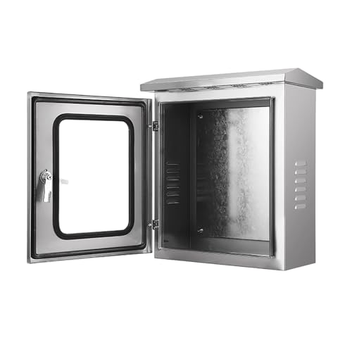 Caja de conexiones eléctrica con cierre, resistente al agua y al polvo, for uso en exteriores e interiores, con placa base de montaje y ventana de visualización.(16x12x10in/40x30x25cm)