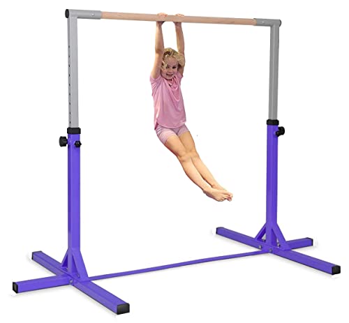 Saiao Barre de gymnastique horizontale réglable Kip Bars pour enfants - Équipement d'entraînement de gym à domicile (violet)