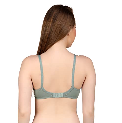 Image of Women Maternity Non Padded Bra - Made of Pure Cotton Full Coverage Non Wired Seamless Pushup Soft Cup for T-Shirt Saree Dress Sports Garment for Daily Use Everyday