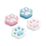 GeekShare Switch 2対応 アナログスティックカバー スイッチ2025 ジョイコン joy con対応カバー 親指グリップキャップ シリコン コントロール保護カバー 滑り止め 摩擦増え 人間工学デザイン 互換性あり 耐久性高い 猫手 可愛い (ブルーピンク)