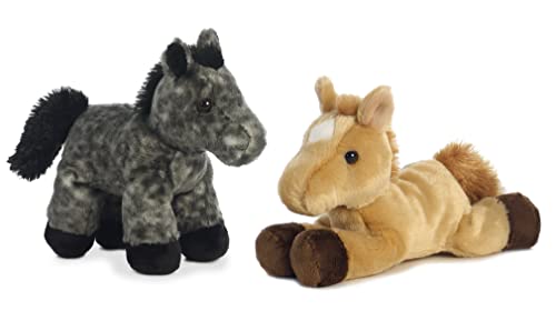 Aurora World Mini Flopsie Plush Horses | Prancer and Storm 8 Bundle