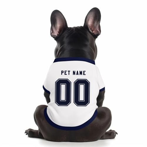 Personalisiert Haustiere Fußball Trikot, Individuelle Haustier T-Shirts mit Name/Nummer/Logo, Sommer T-Shirts für Kleine Mittlere Bis Große Hunde (8)