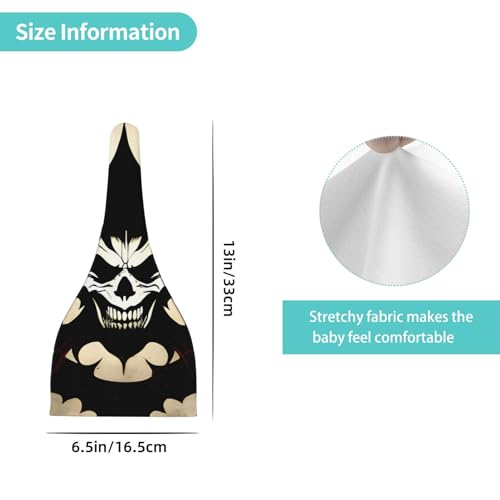 Newborn Baby Hat, Devil Satan Print Soft Top Knot Beanie Cap, Cute Baby Headwear for 0-6 Months Black4