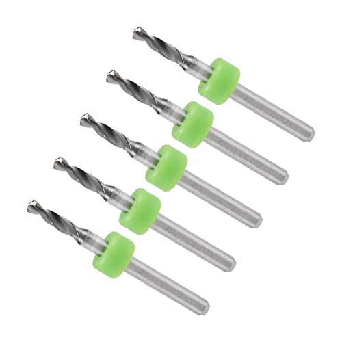 CoCud Micro PCB Bohrer 1/8 Schaft 2.5mm Schneidekante Wolfram Hartmetall Leiterplatte Brett Bohrspitze - (Verwendung: für CNC Bohren Graviermaschine) 5Stk