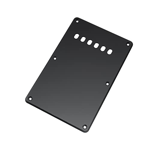 Musiclily 6 Hole ST Back Plate Tremolo Cavity Cover for China Squier Electric Guitar 1Ply Black - Image 3