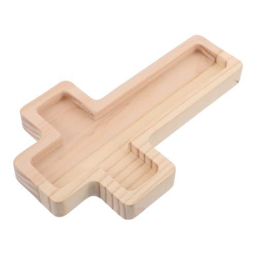 ULTECHNOVO Placa Cruzada De Madera para Servir Plato Forma De Cruz para Galletas y Pan Bandeja De Cocina para Frutas y Postres para Halloween y Fiestas El Comedor