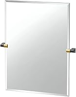 Vista 19 de Gatco 5679SM - Espejo rectangular sin marco, 24 pulgadas, latón cepillado negro mate combinado