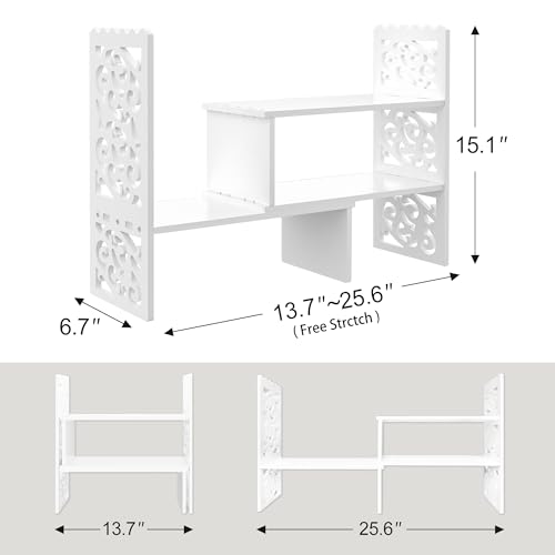 image for Jerry & Maggie - WPC Desktop Organizer White Office Storage Rack Shelf