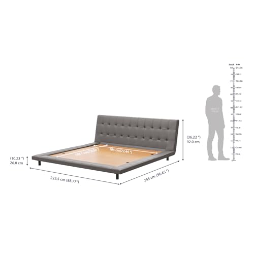 Image of Wakefit Somora King Size Non Storage Upholstered Bed