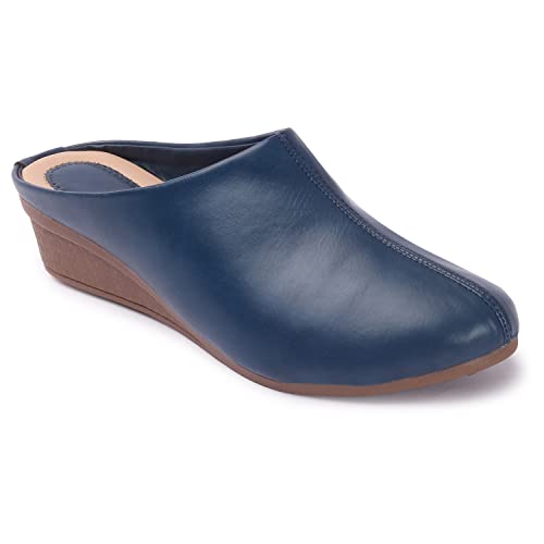 Image of Comfortable Women's Slip-on Wedge Back Open Mules Shoes & Sandals