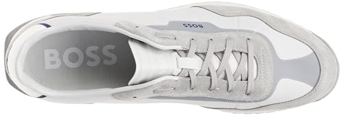 Image of BOSS Men's Zayn Low Profile Suede Leather Two Tone Sneaker