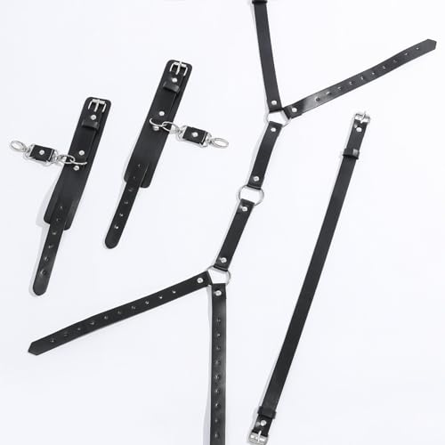 YUZHO BDSM dessous Outfit Harness damen Fetisch Leder harness für frauen Bondage Fesselung Sexspielzeug Taillenband PU-Leder Erwachsene SM Spiele Frauen Männer Erotische Handschellen Kleidung