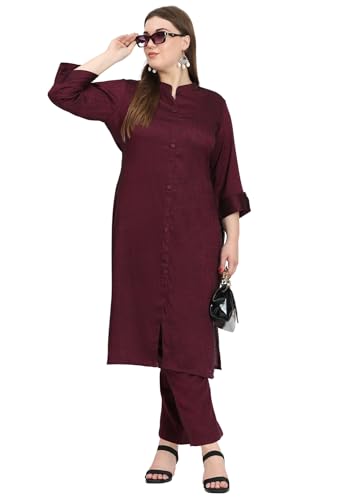 Image of SINDOORI Collar Kurta for Women Solid Colour S to 6XL Plus Size Kurta for Women