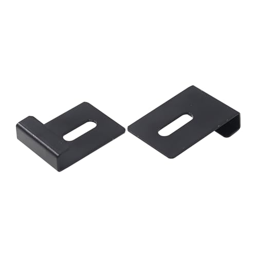 Image of Metal Mirror Clip,ULIFESTAR SUS304 Wide Channel Mirror Hanger Clip,Large Mirror Retainer Clip,Heavy Frameless Mirror J-Channel Mount Wall Clips with Screw (35*25mm /1.38*0.98 inch Black 16PCS)