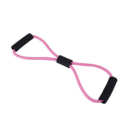 Generic Resistance Training Bands Tube Workout Exercise Yoga 8 Type Body Building Fitness Equipment Tool Color Pink