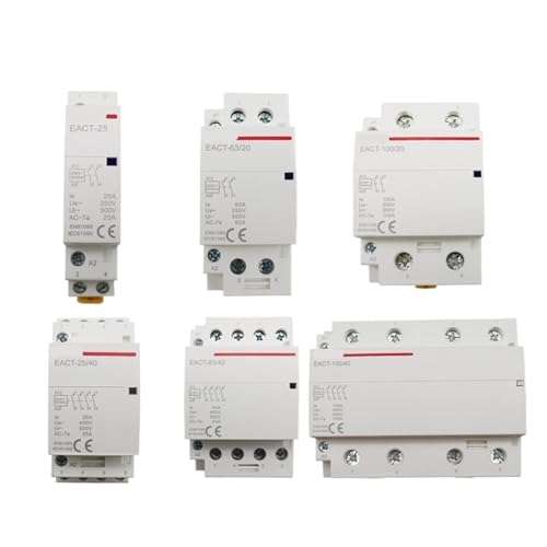 Contactor AC para domótica hotelera y hogar inteligente con control por bobina de baja tensión 24V