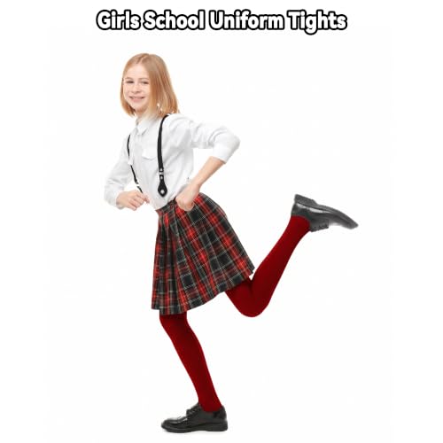 Image of 2 Pack Girls Tights Dance Tights Ballet Girls School uniform Footed Leggings Stockings for Kids 1-13 Years