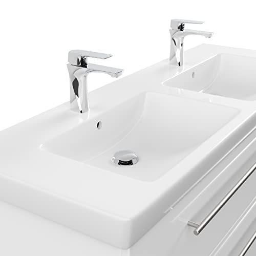 Villeroy & Boch SUBWAY2-0-130CM000101DE Waschbecken mit Unterschrank, Holz, weiß hochglanz, 130 x 50 x 47 cm
