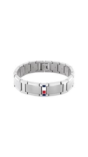 Image of Tommy Hilfiger Jewelry Men's Link Bracelet in Stainless Steel with the Iconic Flag - 2790657