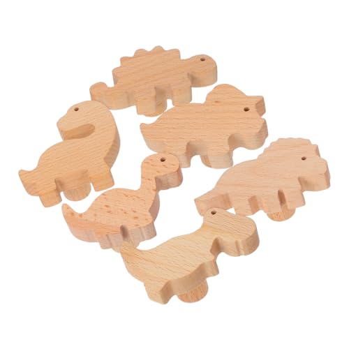 MAGICLULU Juego De 6 Perillas del gabinete del dinosaurio pernobas para Pomos de gabinete de dinosaurio Perillas de cajón de madera de dinosaurio perillas de madera Haya