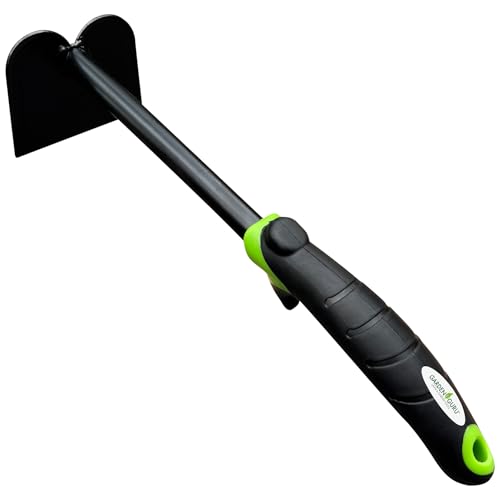 Garden Guru Hand Hoe Tiller Cultivator Tool - Carbon Steel for Ultimate Strength - Rust Resistant - Ergonomic Handle - Great for Gardening Digging Tilling Planting Cultivating Loosening