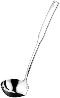 Soup Ladle 304 Stainless Steel Heavy Ladle with Pour Spout for So...