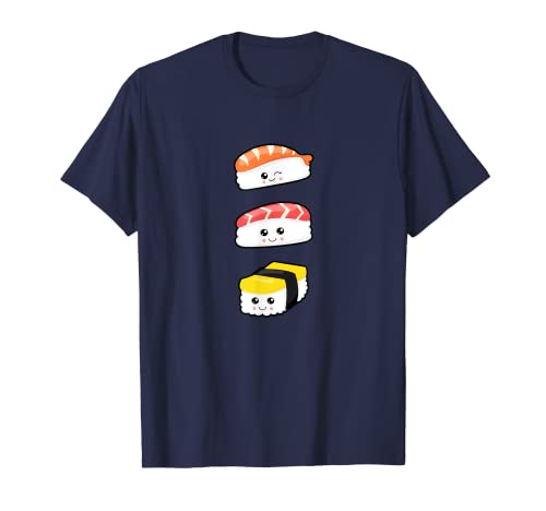 Camiseta Sushi Trio | Camiseta de comida kawaii con huevo de atún de camarón Camiseta