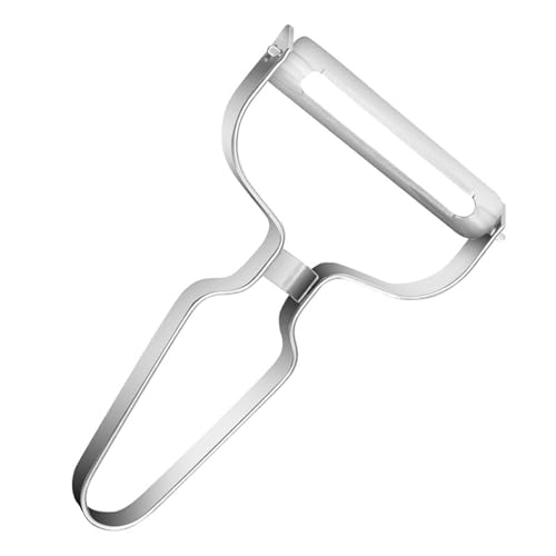 Lumi Zenva Éplucheur Extra Large 148 mm avec Lame 100 mm pour Citrouille Chou-Rave Betteraves - Poignée Antidérapante Argenté Éplucheur de Légumes Professionnel