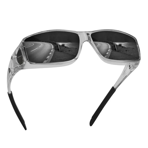 Image of Over Glasses Sunglasses for Men Women, Polarized UV400 Protection Sunglasses Grey Frame Grey Lens