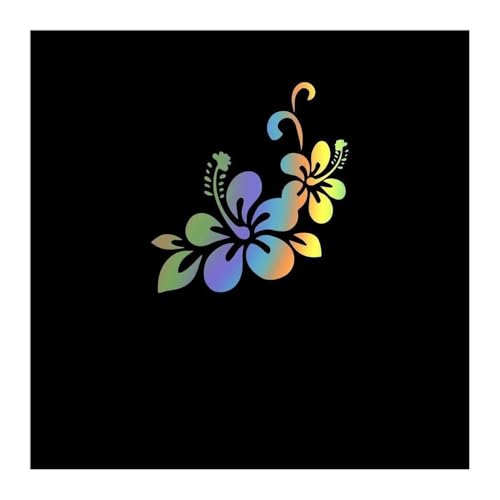 Autocollants de voiture sport motif fleur carbone pour déco de course réfléchissante