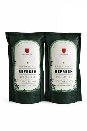 Image of Cafe Coffee Day - Refresh 200 Gm Each (Pack Of 2)|Filter 60% Coffee & 40% Chicory, Medium To Dark Roast|South Indian Filter|Freshly Roasted Ground - Bag
