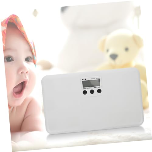DECORNIJIA Elektronische Babywaage Digital mit Großem LCD Display Max Tragkraft Präzise Haustier und Neugeborenenwaage für Mutter Junge Mädchen Hund und Katze Schlankes Design Weiß
