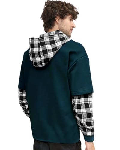 Image of EYEBOGLER Mens Regular Fit Hooded Neck Full Sleeve Tshirt