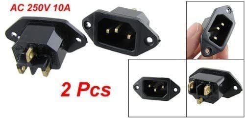 Image of C14 Power Replacement Socket for Rice Cooker, 250V 10A, Black, Pack of 2