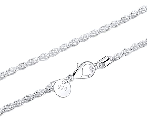 Collier en argent sterling 925 Koguxuix chaîne corde 55 cm