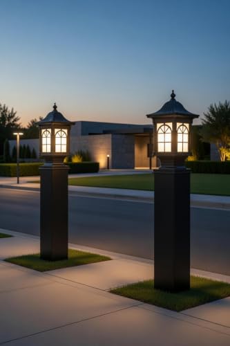 Image of Weldecor Outdoor Main Gate Pillars Light | Heritage Black Waterproof Aluminium Die-Cast LED Compatible Lamp for Home Entrance, Boundary Wall & Garden (1 Pc)