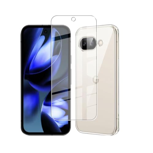 【1+1入り】対応 Pixel 9A 用の フィルム 強化ガラス 液晶保護フィルム+透明 TPU ケース 日本旭硝子素材採用 硬度9H 耐衝撃 撥油性 高透過 飛散防止 Pixel 9A 用の ケース クリア TPU 薄型 軽量 シェル スリム 携帯便利