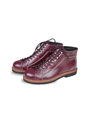 Image of Ezok 4001 Men's Leather Lace-Up Boots | Comfortable Ankle Boots | Lightweight Anti-Slip Casual Boots for Everyday Wear