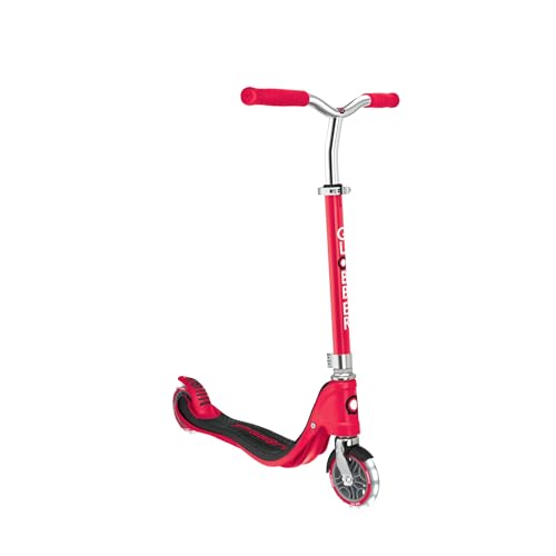 Globber Flow 125 Luces - Patinete de 2 Ruedas con Luces para niños y adolescetes de niños de más de 5 años, Rojo.