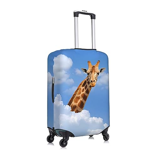 Spandex Travel Luggage Cover,Double-Sided Printed Abstract Funny Giraffe Above Clouds Elastic Washable Stretch Suitcase Protector Anti-Scratch Suitcase Cover Fits 18-32 Inch Luggage For Kid And Adult,M (For 22-24 Inch Luggage)3