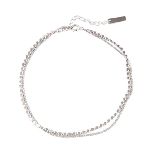 Chaîne à maillons et bracelet de cheville délicat avec perles rondes à offrir