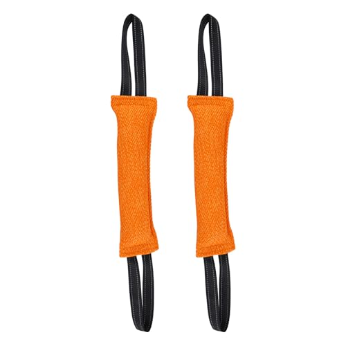 2Pz Manicotto per Cani 30cm Giocattolo per Cani Salsiccia Salsicciotto Cane Addestramento per Il Gioco Cuscino da Morso Interattivi per Can i con 2Maniglia per l'Addestramento o per il Gioco (Arancia)
