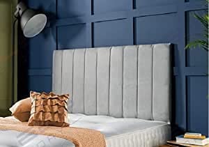 Clarence Bed Headboard in Soft Plush Fabric in 26 inches Height 3ft,4ft,4ft6, 5ft & 6ft (White, 3ft Single)