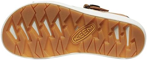 KEEN Women's Ellecity Backstrap Open Toe Adjustable Comfortable Platform Wedge Sandal, Natural Leather/Clearly Aqua, 8.5 | Image 6