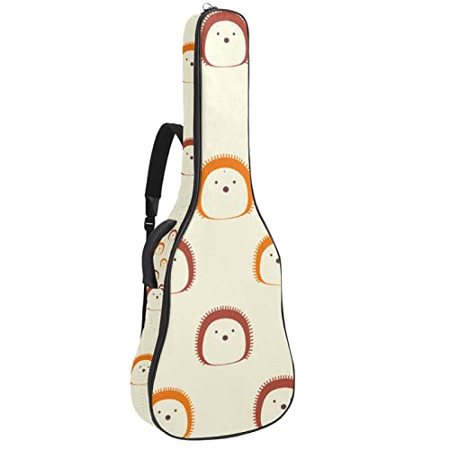 Housse de guitare en tissu Oxford imperméable avec bandoulière réglable Orange et marron - Les Beatles, Paul McCartney, John Lennon, RIngo Starr, George Harrison Housse de guitare en tissu Oxford imperméable avec bandoulière réglable Orange et marron