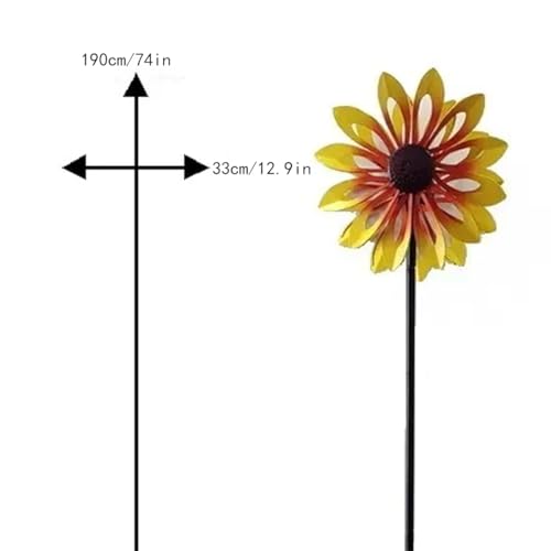 Éclairage LED multicolore pour éolienne solaire de jardin en verre