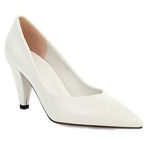 VOKLIN Women's Fashion Pointed Toe Comfy Kitten Low Heels Pumps Slip On Formal Work Office Dress Pump Shoes