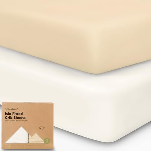 Image of KeaBabies 2-Pack Baby Crib Sheets for Boys, Girls - 52x28 Viscose Derived from Bamboo Toddler Bed Sheets Neutral, Fitted Crib Mattress Cover for Standard Baby Bedding, Soft & Cozy (Khaki)