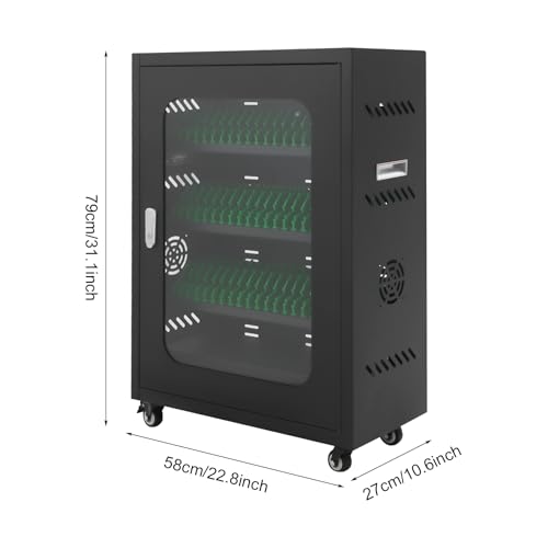 Image of 50 Device Cell Phone Charging Station, Rechargeable Cellphone Locker Storage Charging Station, Mobile Charging Cabinet for Cell Phone, USB Cell Phone Charging Cart with Lock